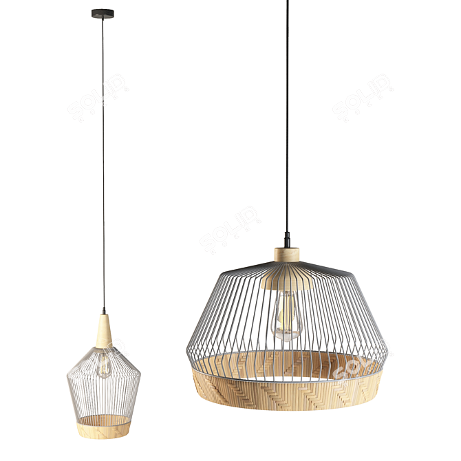 Elegant Birdy Pendant Lamp 3D model image 1