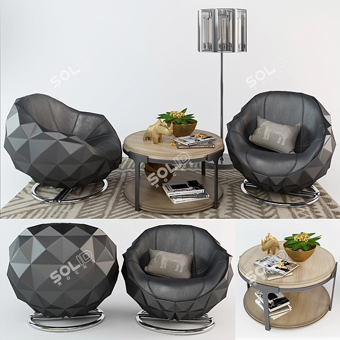 Atom Chair: Stylish and Comfortable 3D model image 2