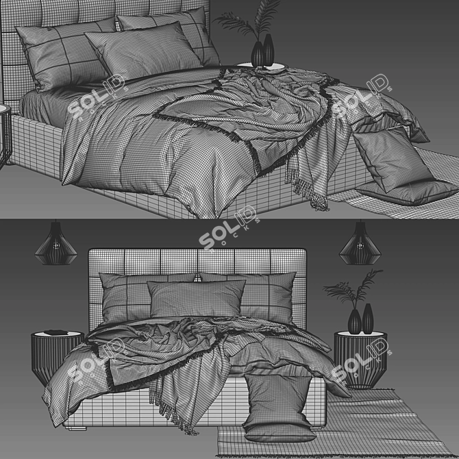 Boconcept Mezzo Bed: Sleek and Stylish Sleeping Solution 3D model image 3