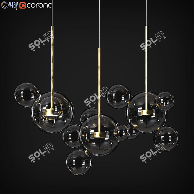 Bolle BLS 14L Suspension Chandelier - Modern & Elegant 3D model image 1