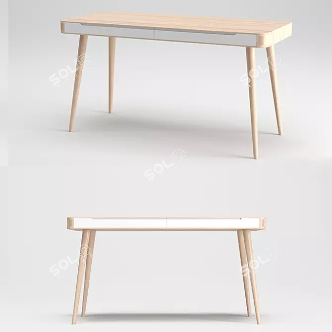 Gazzda Ena Oak Secretary Desk - Stylish and Functional 3D model image 1