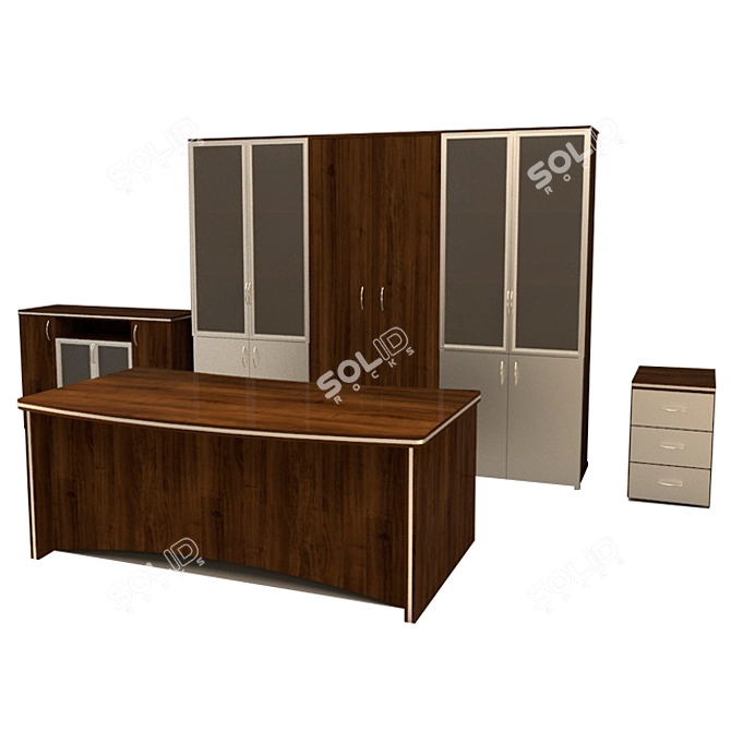 Modern Office Furniture Set 3D model image 1