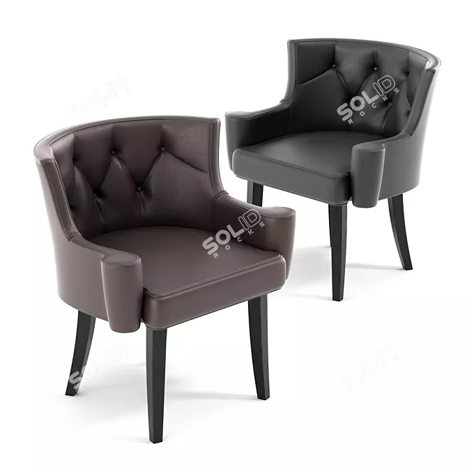 Paolo Dagomari Jade - Stylish Leather Chair 3D model image 1