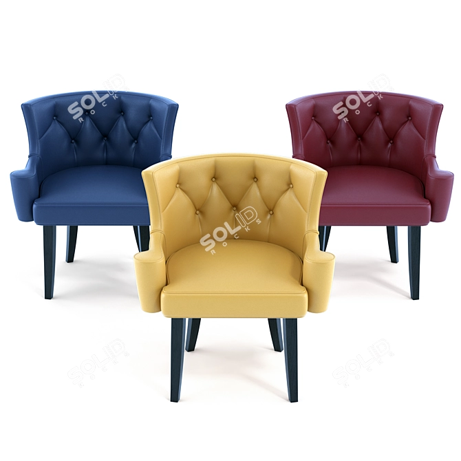 Paolo Dagomari Jade - Stylish Leather Chair 3D model image 2