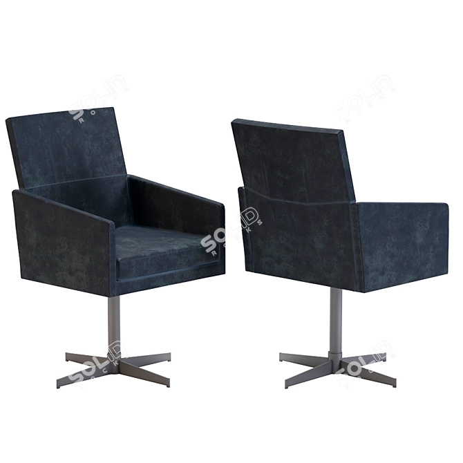 Modern Dialog Armchair in Anthracite 3D model image 1