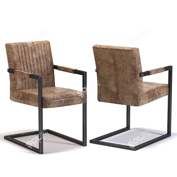 Modern Brown Cantilever Chair 3D model image 1