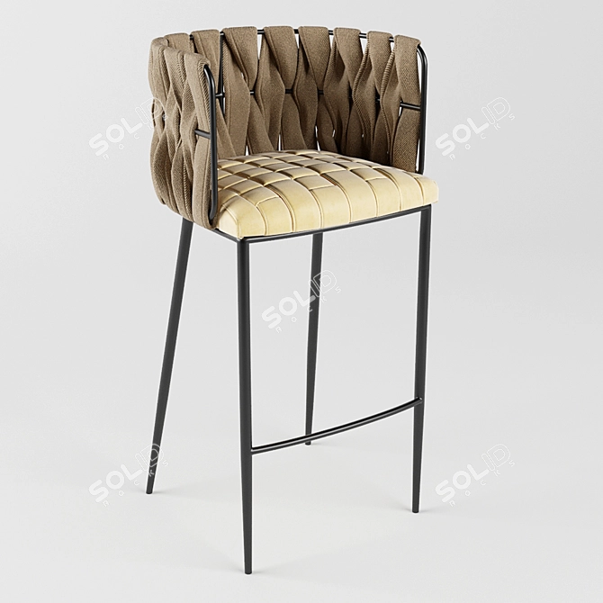 Yellow Cheerio Bar Stool: Modern Style, Sturdy & Stylish 3D model image 1