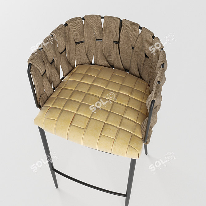 Yellow Cheerio Bar Stool: Modern Style, Sturdy & Stylish 3D model image 2