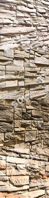 Modern Stone Walls Set 3D model image 2