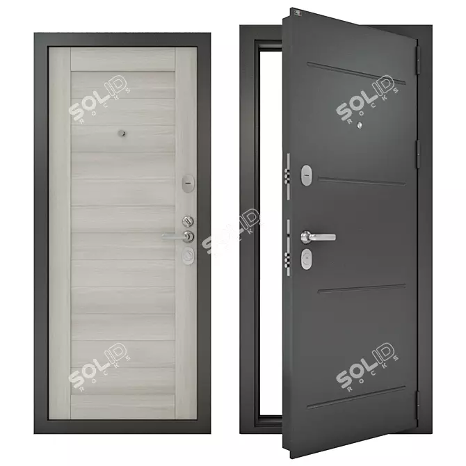 Groff T2-221 Steel Entrance Door 3D model image 1