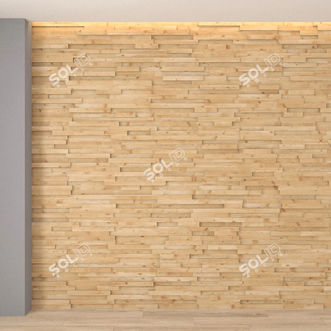 Wooden Wall Panel 3D model image 1