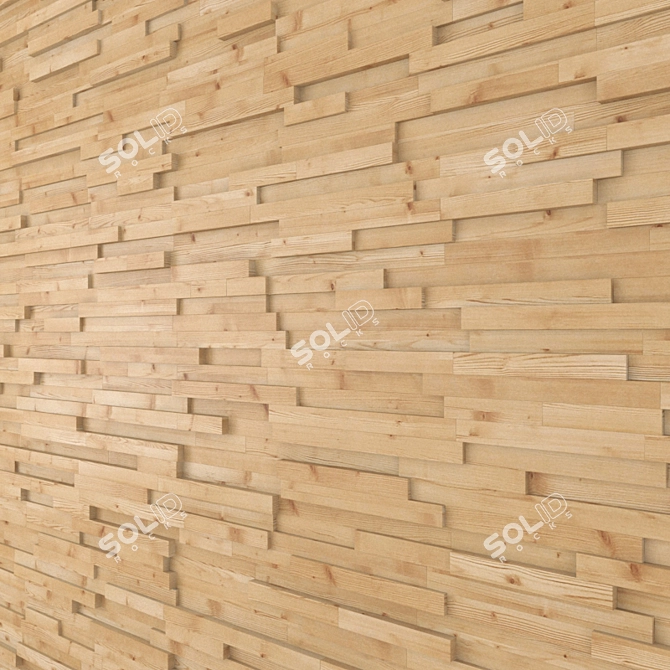 Wooden Wall Panel 3D model image 2