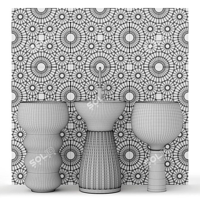 Quadrilateral Shells - Exquisite Marble for Bathroom 3D model image 2