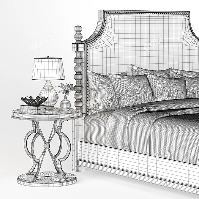 Morrissey Healey Panel Bed: Luxurious Upholstered King Size Bed by A.R.T. Furniture 3D model image 3