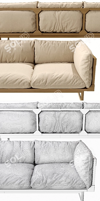 Garsnas-Bleck: Elegant and Versatile Sofa 3D model image 2