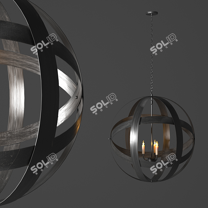 Metal Globe Lantern - Large 3D model image 2