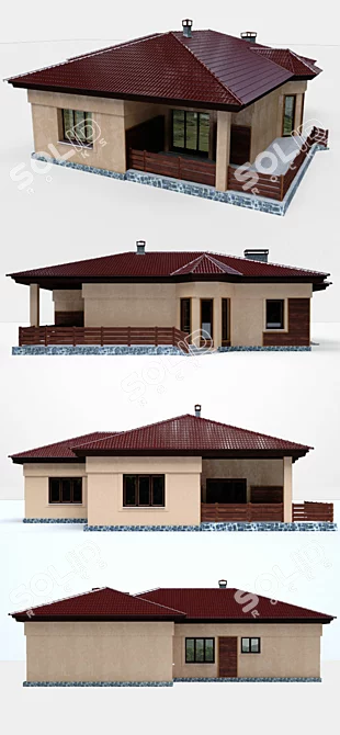 Modern Single-Story Residence 3D model image 2