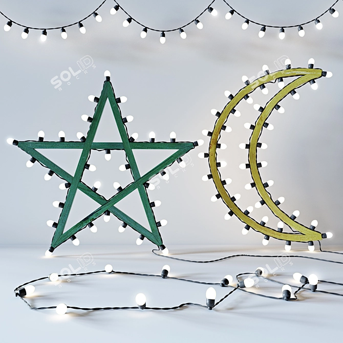 Starry Night Décor Set 3D model image 1