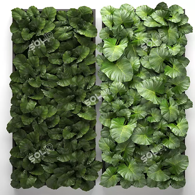 Green Wall Module: Vertical Outdoor Garden 3D model image 1