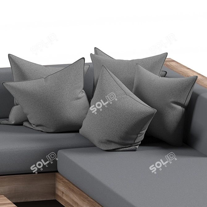 Modern 2-Seater Sofa Set 3D model image 3