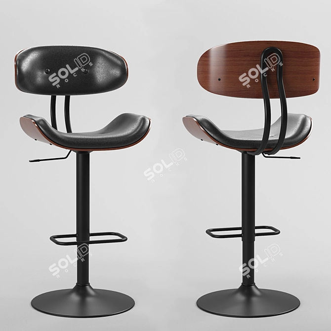 Elevate your space with customizable bar stool! 3D model image 1