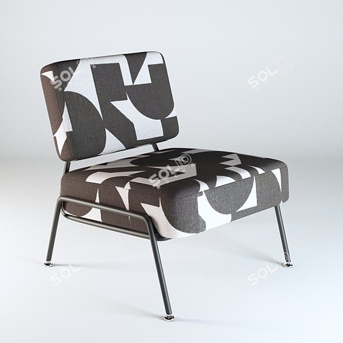 Modernist Knox Accent Chair 3D model image 1