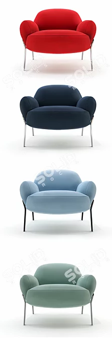 Elegant Bernhardt Kashan Armchair 3D model image 2