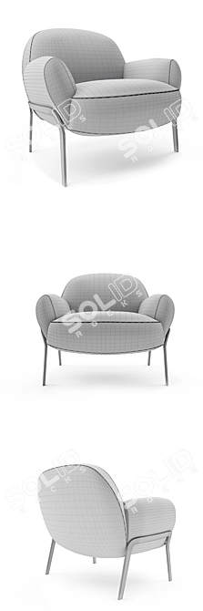 Elegant Bernhardt Kashan Armchair 3D model image 3