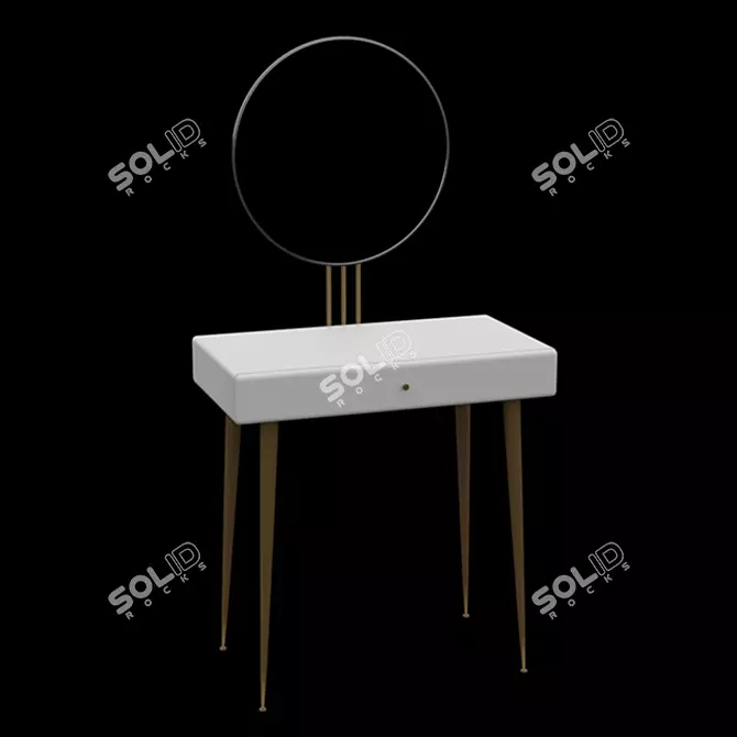 Modern Mirrored Dressing Table 3D model image 1