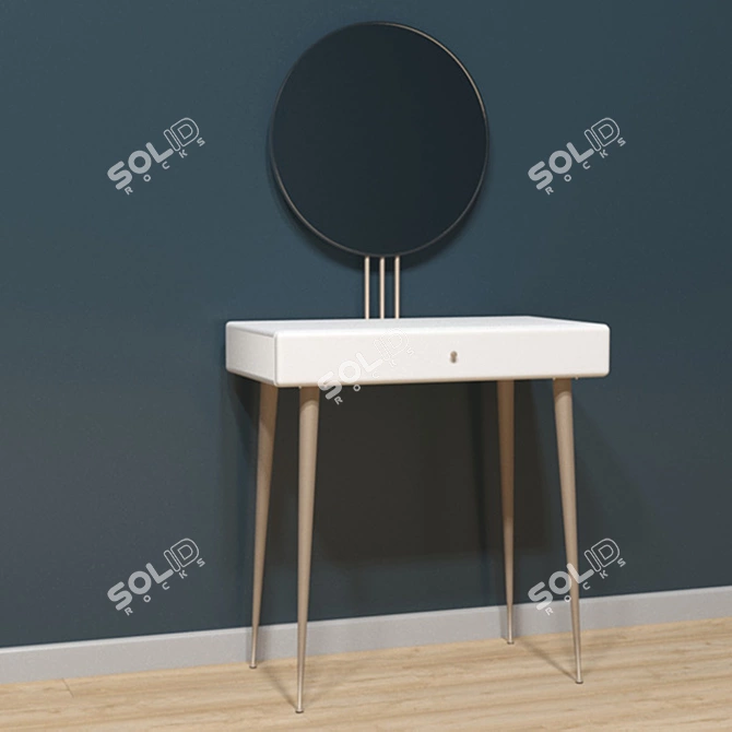 Modern Mirrored Dressing Table 3D model image 2