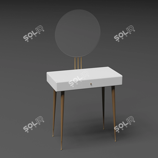 Modern Mirrored Dressing Table 3D model image 3