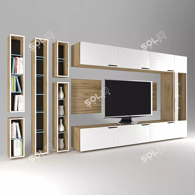 Modern Acrylic TV Stand 3D model image 1