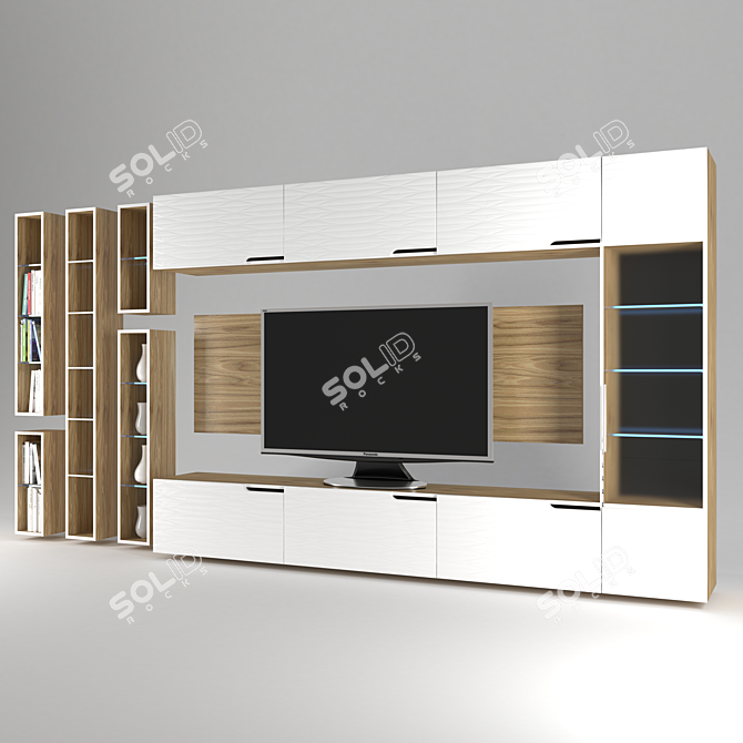 Modern Acrylic TV Stand 3D model image 2