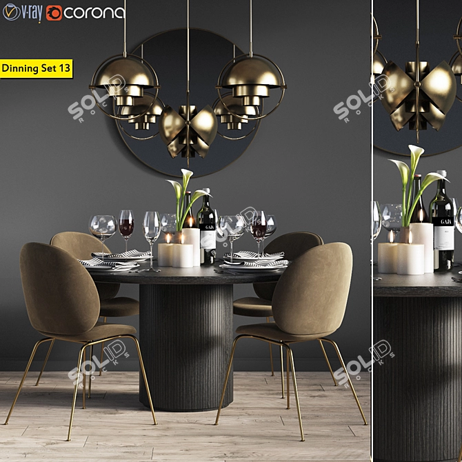 Luxury Gubi Dining Collection 3D model image 1