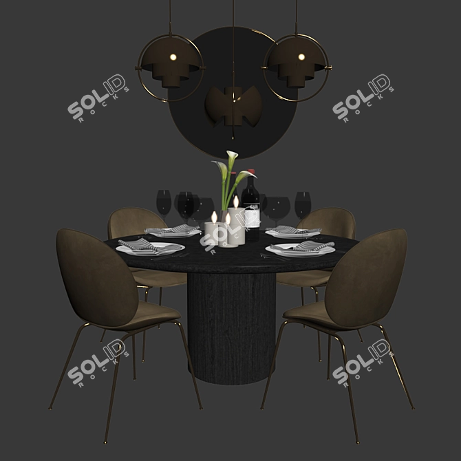 Luxury Gubi Dining Collection 3D model image 2