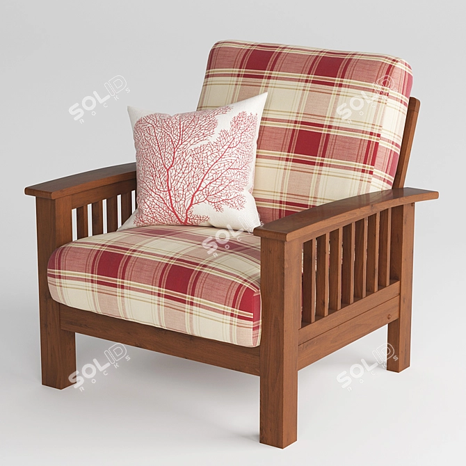 Vintage Style Armchair 3D model image 1