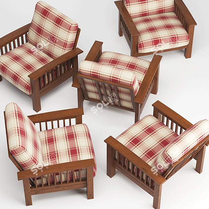 Vintage Style Armchair 3D model image 3