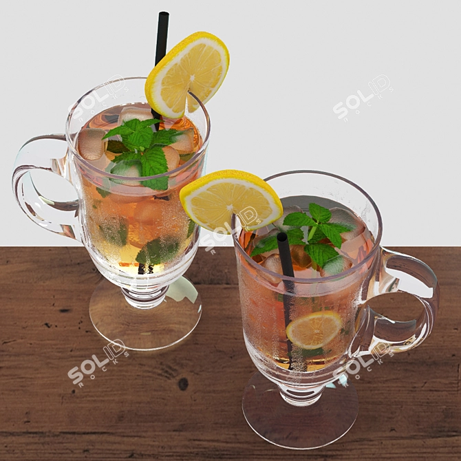 Refreshing Ice Tea: Instant Flavor Burst! 3D model image 2