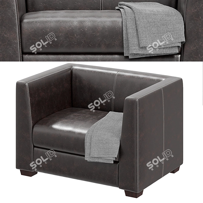 Luxury Napoleon Armchair: 112x75x79, PBR 3D model image 1