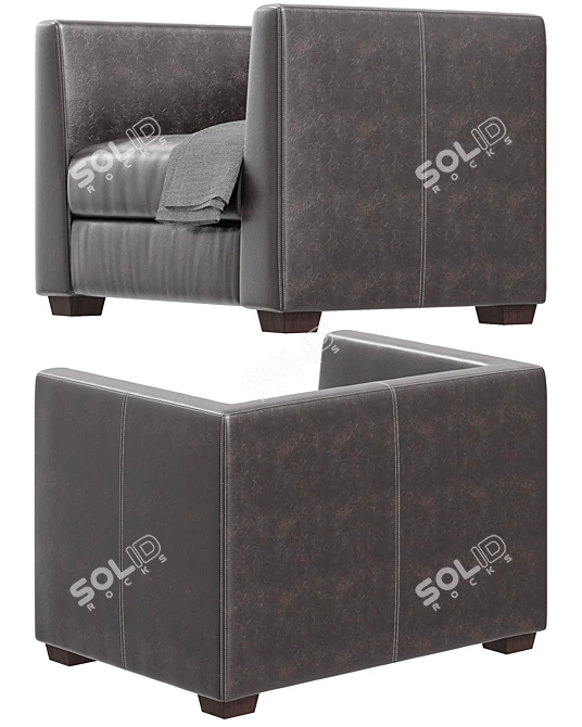 Luxury Napoleon Armchair: 112x75x79, PBR 3D model image 2