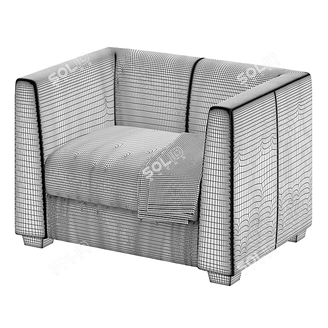 Luxury Napoleon Armchair: 112x75x79, PBR 3D model image 3