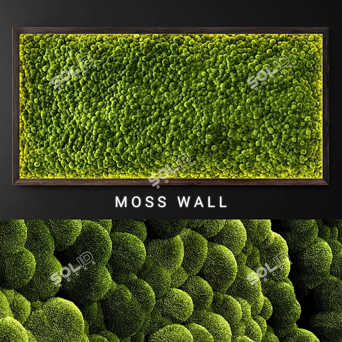 Moss Wall Greenery with LED Lights 3D model image 1