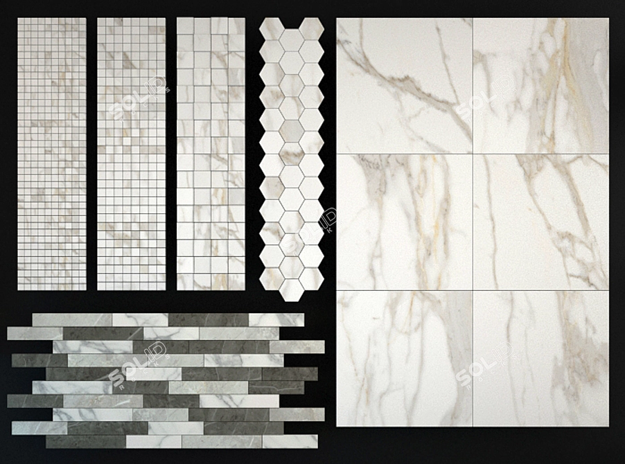 Italon Charme Calacatta: Elegant Flooring & Mosaic 3D model image 2
