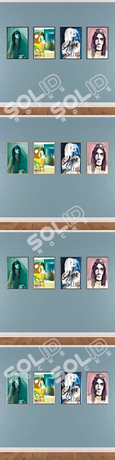 Versatile Set of 4 Wall Paintings 3D model image 3