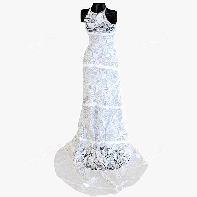 Elegant Wedding Dress with Vray 3.6 3D model image 2