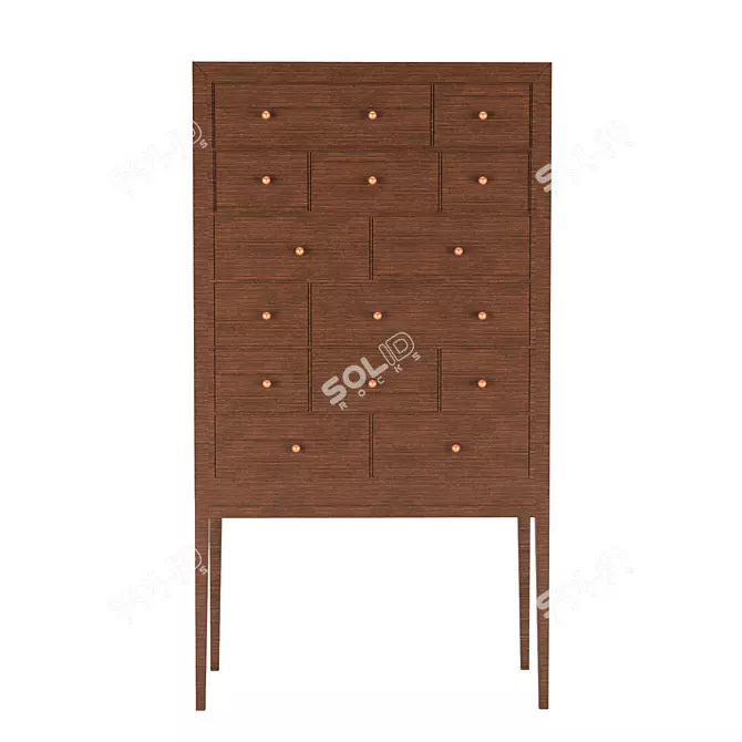 Classic Oak Chest of Drawers 3D model image 1