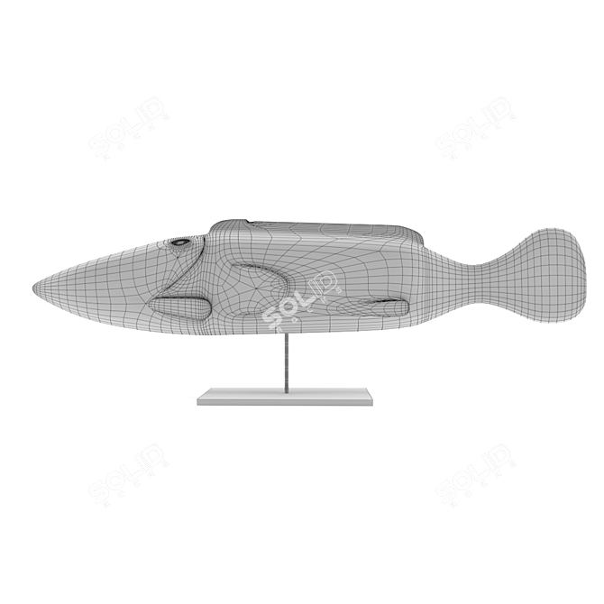 Mali Wood Puppet Fish 3D model image 3