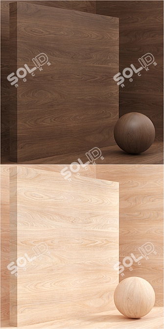 Seamless Wood Veneer Box Set 3D model image 3