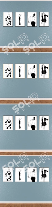 Modern Wall Art Set 3D model image 3