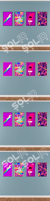 Versatile Set of Wall Paintings 3D model image 3